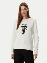 KARL LAGERFELD Bluza A2W20071 Beżowy jasny Regular Fit. Brązowe bluzy damskie KARL LAGERFELD, s, bez wzorów, z bawełny, bez ramiączek, bez kaptura. Za 779.99 zł.