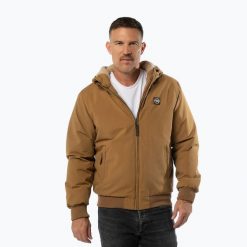Kurtka zimowa męska Pitbull Elkwood 3 Sherpa Hooded. Żółte kurtki męskie PITBULL, na zimę, l, bez wzorów, z materiału, bez kaptura. Za 329.99 zł.