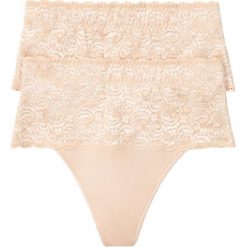 Stringi shape, średni stopień modelowania sylwetki (2 pary). Czarne majtki damskie bonprix, z koronki. Za 74.99 zł.