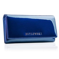 Portfel skórzany BETLEWSKI niebieski ZBPD-BS-100. Niebieskie portfele damskie Betlewski, z lakierowanej skóry. Za 139.99 zł.