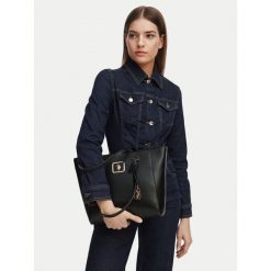 Torebka U.S. Polo Assn. Czarne shopperki damskie U.S. Polo Assn., bez wzorów, bez dodatków. Za 144.99 zł.