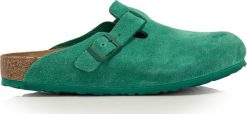 Birkenstock Klapki Birkenstock Boston VL Digital Green. Zielone klapki męskie Birkenstock, bez wzorów, bez zapięcia. Za 629.00 zł.