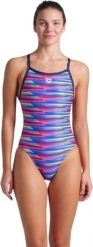 Strój Kąpielowy damski Arena Racing Stripe Swimsuit. Brązowe stroje kąpielowe damskie ARENA, l, bez wzorów, z materiału. Za 219.99 zł.