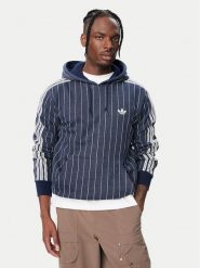Adidas Bluza Pinstripes Hoodie KR9704 Granatowy Regular Fit. Niebieskie bluzy męskie Adidas, m, bez wzorów, z syntetyku, bez ramiączek, bez kaptura. Za 339.99 zł.
