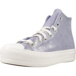 Buty CONVERSE Chuck Taylor All Star Lift Platform Suede Shimmer Hi Fioletowy. Fioletowe obuwie sportowe damskie Converse, bez wzorów, ze skóry, bez zapięcia. Za 306.99 zł.
