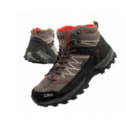 Buty sportowe męskie trekkingowe CMP Rigel wodoodporne. Brązowe buty sportowe męskie Campagnolo, ze skóry, bez zapięcia. Za 369.99 zł.