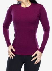 Bluza termoaktywna damska Sensor Merino DF Tee L/S. Fioletowe bluzy damskie Sensor, l, bez wzorów, z materiału, bez ramiączek, bez kaptura. Za 285.99 zł.