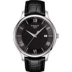 PROMOCJA ZEGAREK TISSOT T - CLASSIC T063.610.16.058.00. Czarne zegarki damskie TISSOT, bez wzorów, ze stali. W wyprzedaży za 1,012.00 zł.