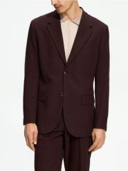 Marynarka slim fit - mahoniowy. Brązowe garnitury męskie Reserved, l, bez wzorów, z tkaniny. Za 359.99 zł.