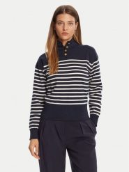 Tommy Hilfiger Sweter WW0WW47467 Granatowy Regular Fit. Niebieskie swetry nierozpinane damskie Tommy Hilfiger, xxs, bez wzorów, z bawełny, bez kołnierzyka, bez ramiączek. Za 459.99 zł.