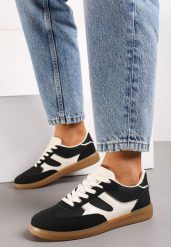 Czarne Sneakersy z Krótką Cholewka z Przeszyciami Wilnlow. Czarne obuwie sportowe damskie Born2be, bez wzorów, bez zapięcia. Za 84.99 zł.