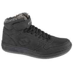 Buty sportowe Sneakersy męskie, Lotto Paliot Fur. Czarne buty sportowe męskie Lotto, bez wzorów, z materiału, bez zapięcia, trekkingowe. Za 130.00 zł.