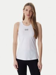 EA7 Emporio Armani Top 7W000314 AF14524 Biały Regular Fit. Białe topy damskie EA7 Emporio Armani, xs, bez wzorów, z syntetyku, bez kołnierzyka, bez ramiączek. Za 299.99 zł.