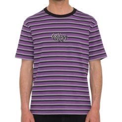 Koszulka sportowa męska Volcom Rayeah Stripes. Fioletowe koszulki sportowe męskie Volcom, m, bez wzorów, z bawełny, bez ramiączek. Za 102.00 zł.