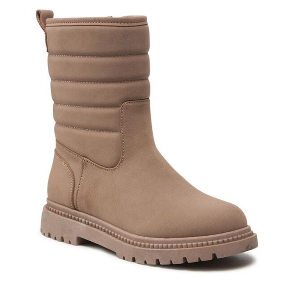 Botki DeeZee. Brązowe botki damskie DeeZee, bez wzorów, bez obcasa, na płaskiej podeszwie, bez zapięcia. Za 159.99 zł.