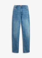 Jeansy ciążowe mom, 2 w 1, na okres ciązy i po nim, długość do kostki. Niebieskie jeansy damskie bonprix, bez wzorów, z jeansu, moda ciążowa. Za 169.99 zł.