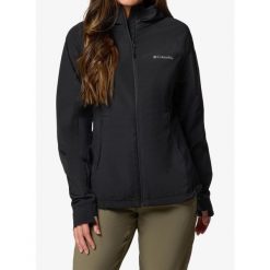 Kurtka damska Columbia Sweet As III Hooded Softshell. Czarne kurtki sportowe damskie Columbia, bez wzorów, z softshellu, bez ramiączek, bez kaptura, trekkingowe. Za 324.49 zł.