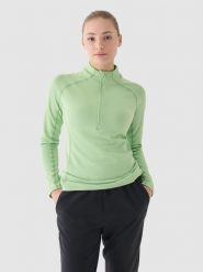 4F Bluza treningowa slim szybkoschnąca damska - zielona L. Zielone bluzy damskie 4F, l, bez wzorów, z dzianiny, klasyczne, bez ramiączek, bez kaptura. W wyprzedaży za 79.99 zł.