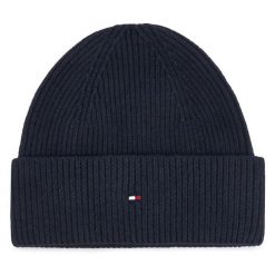 Czapka Tommy Hilfiger. Niebieskie czapki damskie Tommy Hilfiger, na zimę, bez wzorów. Za 189.99 zł.