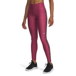 Legginsy fitness damskie z wysokim stanem Tape. Czarne legginsy damskie Under Armour, bez wzorów, z elastanu. Za 279.88 zł.