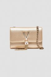 VALENTINO Złota kopertówka Divina. Żółte torebki do ręki damskie Valentino by Mario Valentino, bez wzorów, bez dodatków. W wyprzedaży za 219.99 zł.