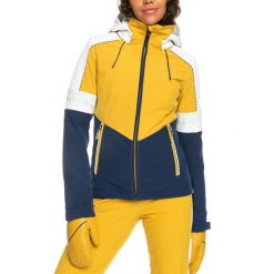 Kurtka narciarska damska Roxy Chic Insulated. Żółte kurtki sportowe damskie Roxy, na zimę, xs, bez wzorów, z poliesteru, bez ramiączek, bez kaptura, narciarskie. Za 732.00 zł.