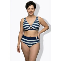 Damskie Bikini paski miękkie miseczki regulowane ramiączka. Niebieskie stroje kąpielowe damskie Ulla Popken, plus size, bez wzorów, z elastanu. W wyprzedaży za 191.99 zł.