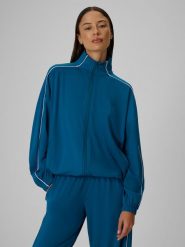 4F Bluza dresowa loose bez kaptura damska - turkusowa L. Niebieskie bluzy damskie 4F, l, bez wzorów, z dresówki, sportowe, bez ramiączek, bez kaptura. Za 179.99 zł.