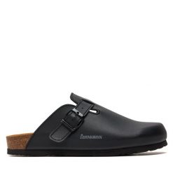 Klapki Dr. Brinkmann. Czarne klapki męskie Dr. Brinkmann, bez wzorów, bez zapięcia. Za 199.99 zł.