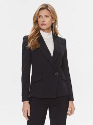 Boss Marynarka Jarinara 50505951 Granatowy Regular Fit. Niebieskie marynarki i żakiety damskie Boss, bez wzorów, z bawełny, bez kołnierzyka, bez ramiączek. Za 2,099.00 zł.