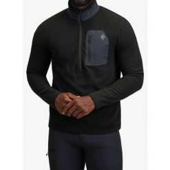 Bluza wspinaczkowa Black Diamond Lightweight HZ Poly Fleece. Czarne bluzy męskie Black Diamond, bez wzorów, sportowe, bez ramiączek, bez kaptura. Za 346.49 zł.