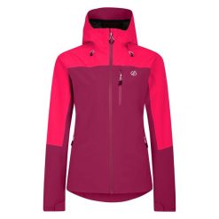 Kurtka Wodoodporna Damska Z Kontrastowym Panelem Z Serii Mountain. Czerwone kurtki sportowe damskie Dare 2B, xl, bez wzorów, bez ramiączek, bez kaptura, trekkingowe. Za 441.99 zł.