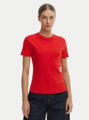 Tommy Hilfiger T-Shirt New Cody WW0WW40587 Pomarańczowy Slim Fit. Brązowe t-shirty damskie Tommy Hilfiger, s, bez wzorów, z bawełny, bez kołnierzyka, bez ramiączek. Za 209.99 zł.