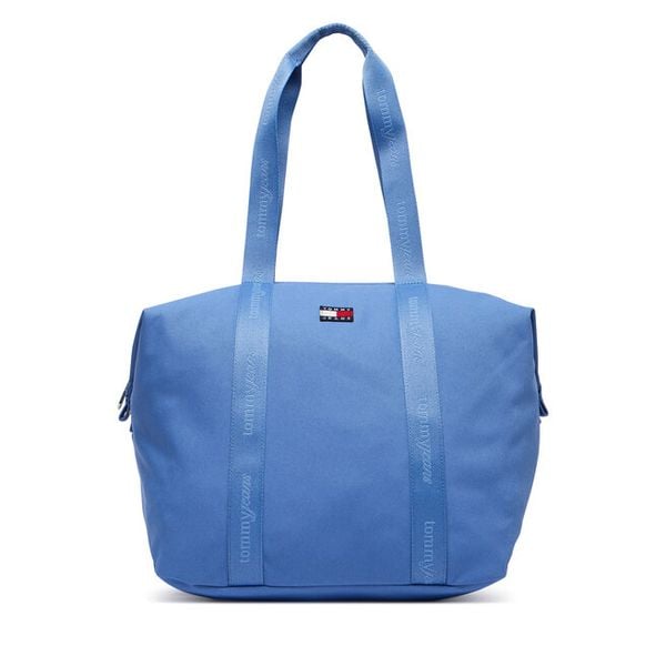 Torebka Tommy Jeans. Niebieskie shopperki damskie Tommy Jeans, bez wzorów, z jeansu, bez dodatków. Za 329.99 zł.