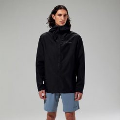 Kurtka przeciwdeszczowa męska Berghaus Deluge Pro 3.0 Jkt. Czarne kurtki męskie Berghaus, m, bez wzorów, z materiału, klasyczne, z kapturem. Za 555.49 zł.