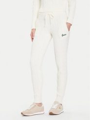 Guess Spodnie dzianinowe V5BB20 Z0572 Écru Regular Fit. Spodnie materiałowe damskie Guess, z aplikacjami, z dzianiny. Za 349.99 zł.