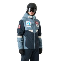 Kurtka narciarska Helly Hansen Kvitfjell. Niebieskie kurtki sportowe męskie Helly Hansen, na zimę, m, bez wzorów, bez kaptura, narciarskie. W wyprzedaży za 2,298.50 zł.