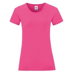 Koszulka Damska Iconic 150. Czerwone bluzki damskie fruit of the loom, xl, bez wzorów, sportowe, bez kołnierzyka, bez ramiączek. Za 28.99 zł.