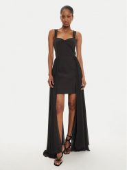 Haveone Sukienka koktajlowa AMA-M122 Czarny Regular Fit. Czarne sukienki damskie Haveone, l, bez wzorów, z syntetyku, wizytowe, bez kołnierzyka, bez ramiączek. Za 859.99 zł.