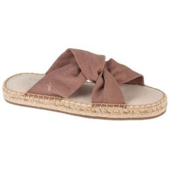 Klapki Emu Australia Rowley W13169-MUSH brązowe. Brązowe klapki damskie bez wzorów, z gumy, sportowe, bez obcasa, bez zapięcia. Za 415.00 zł.