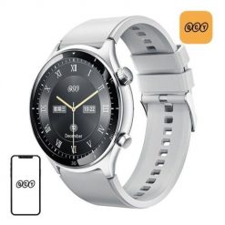 Smartwatch S7 (srebrny). Szare, cyfrowe zegarki smartwatch QCY, z aplikacjami, z koronki. Za 219.00 zł.