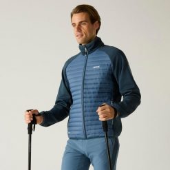 Kurtka męska hybrydowa Clumber. Niebieskie kurtki męskie Regatta, m, bez wzorów, z puchu, sportowe, bez kaptura. W wyprzedaży za 169.99 zł.