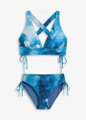 Bikini (2 części). Niebieskie bikini bonprix, bez wzorów. Za 119.99 zł.