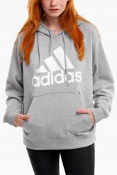 Bluza damska adidas Essentials Big Logo Oversized French Terry Hoodie. Szare bluzy damskie Adidas, xs, bez wzorów, z bawełny, bez ramiączek, z kapturem. Za 215.99 zł.