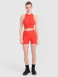 4F Legginsy krótkie bezszwowe treningowe damskie - czerwone M/L. Czerwone legginsy damskie 4F, l, bez wzorów, z dzianiny, z podwyższonym stanem, krótkie, na fitness i siłownię. W wyprzedaży za 59.99 zł.