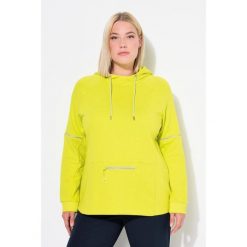 Damskie Bluza z kapturem odblaskowe lamówki kaptur kieszeń na zamek. Zielone bluzy damskie Ulla Popken, plus size, bez wzorów, z bawełny, casualowe, bez ramiączek, z kapturem. W wyprzedaży za 251.99 zł.
