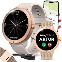 Smartwatch VESS DM76 Złoty (SMARTWATCH DM76). Żółte zegarki smartwatch VESS, bez wzorów. Za 229.99 zł.