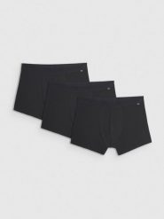 4F Bielizna bokserki (3-pack) męskie - czarne 3XL. Czarna bokserki męskie 4F, bez wzorów, z bawełny. Za 99.99 zł.