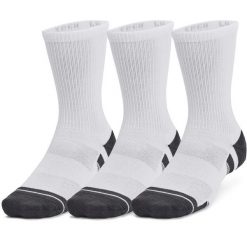 SKARPETY Under Armour Performance Tech 3 Pack Crew Socks. Białe skarpetki damskie Under Armour, bez wzorów, z poliesteru. Za 190.00 zł.