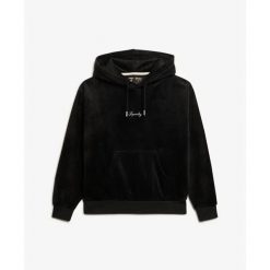 Damska luźna bluza z kapturem z weluru Superdry Country Club. Czarne bluzy damskie Superdry, na jesień, xs, bez wzorów, z weluru, klasyczne, bez ramiączek, z kapturem. Za 382.80 zł.